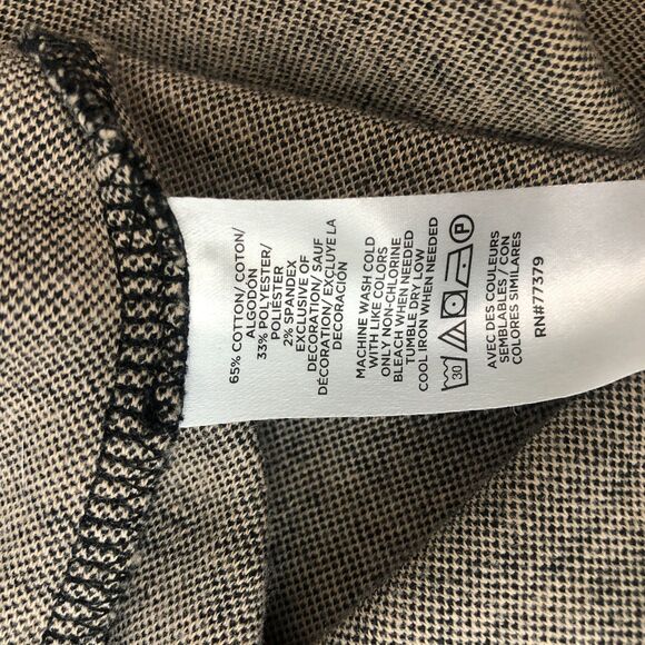 Ann Taylor Sleeveless Top Womens Small Black Tan Windowpane Grid Button Detail - Picture 8 of 10